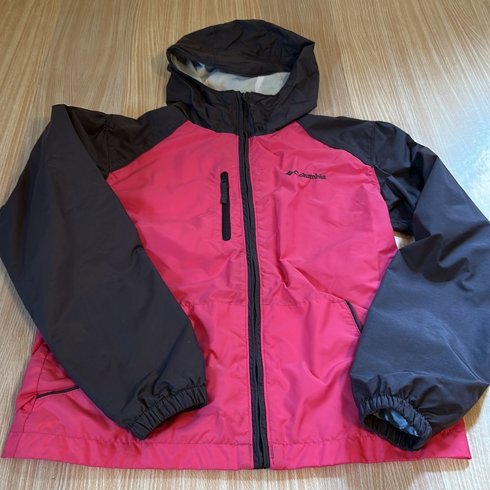 Columbia mesh lined windbreaker pink/gray
